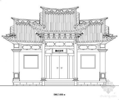 大理白族祠堂大门施工图3D模型