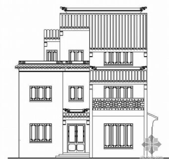 [苏州徽派]某二层別墅古建设计施工图3D模型