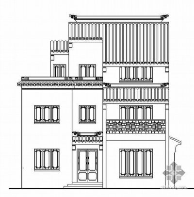 [苏州徽派]某二层別墅古建设计施工图3D模型