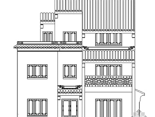 [苏州徽派]某二层別墅古建设计施工图3D模型