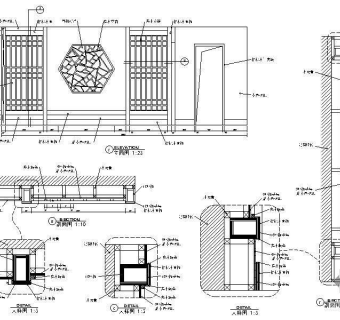 中式包间主立面详图3D模型