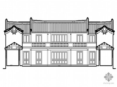 [西田]某祠堂建筑方案图3D模型