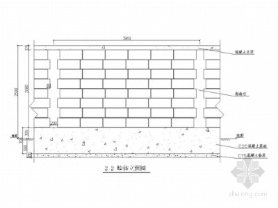 2.5米高围墙砌筑施工图3D模型