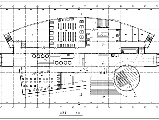 长126米宽47.7米五层学校图书馆设计图（带外观效果)3D模型