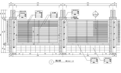 特色围墙设计详图（砖砌结构+铁艺）3D模型