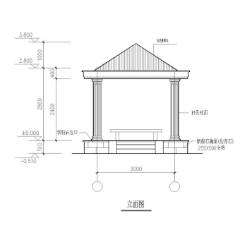 亭、长廊、围墙等建筑结构施工图3D模型