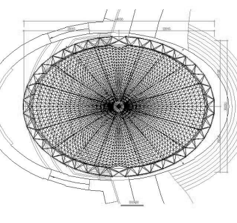 骨架支撑式景观膜结构施工图（2012含基础）3D模型