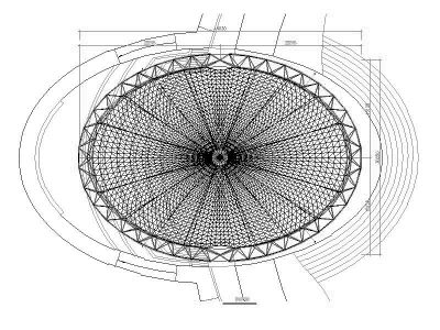 骨架支撑式景观膜结构施工图（2012含基础）3D模型