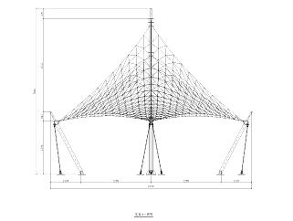 飞燕膜结构工程施工图3D模型