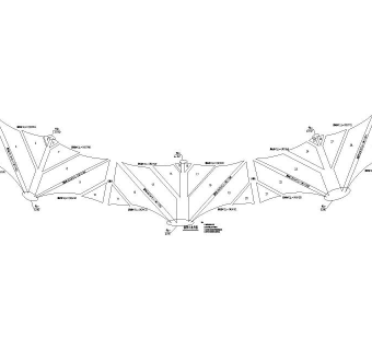 钢索膜结构结构施工图（CAD）3D模型