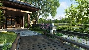 现代公园庭院3D模型