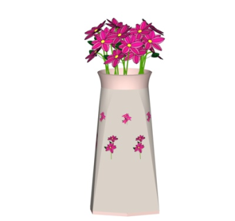 现代花瓶花卉su模型