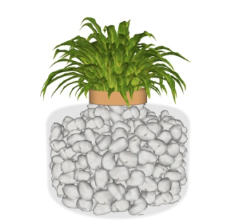 现代花瓶花卉su模型