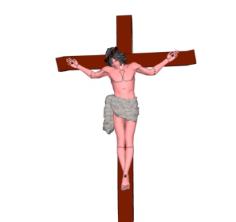 欧式耶稣受刑十字架摆件su模型