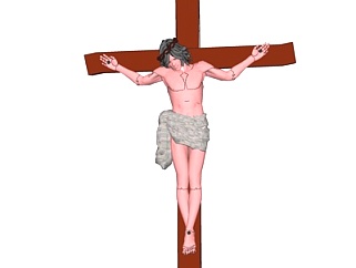 欧式耶稣受刑十字架摆件su模型