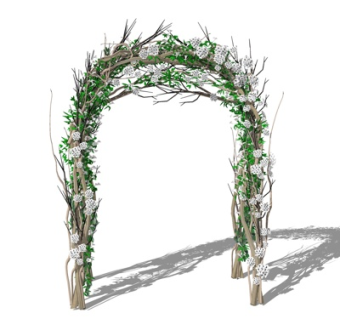 现代婚庆花门su模型