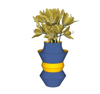 现代花瓶花卉su模型