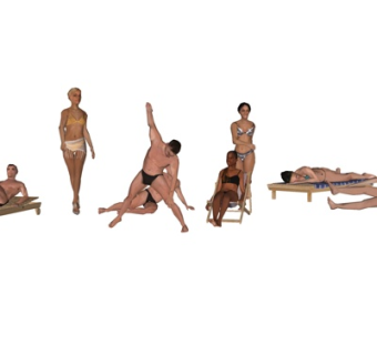 现代人物su模型