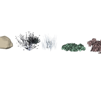 现代花草su模型