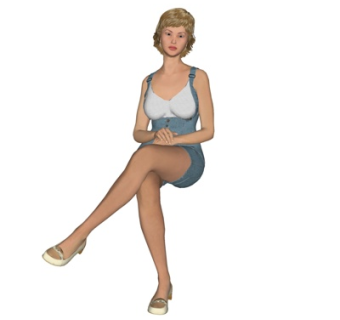 现代女士人物su模型