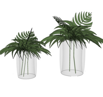 现代花瓶花卉su模型