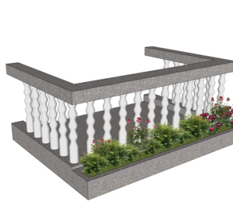 欧式阳台护栏su模型