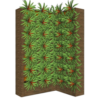 现代植物墙su模型