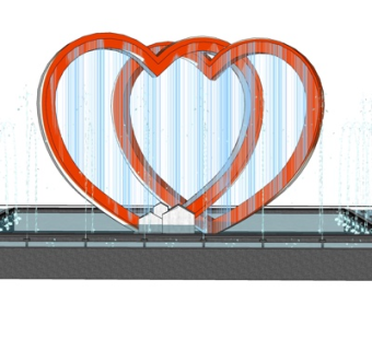 现代景观喷泉su模型