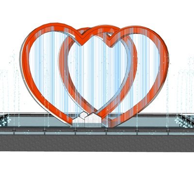 现代景观喷泉su模型
