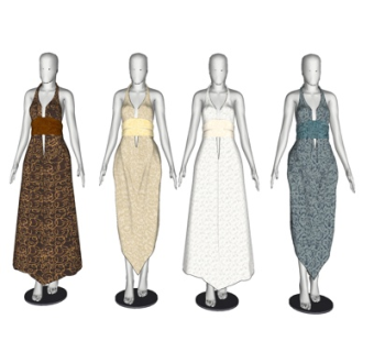 现代服装模特su模型