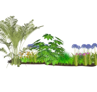 现代花草su模型