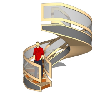 现代旋转楼梯su模型