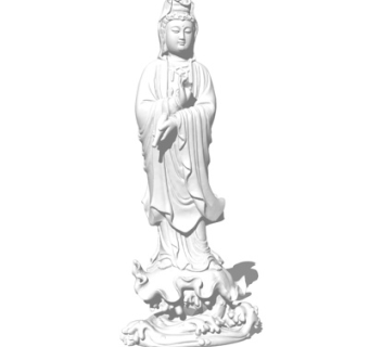现代观音菩萨雕塑su模型