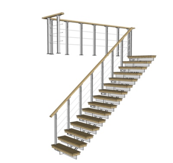 现代楼梯su模型