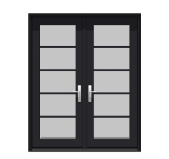 现代玻璃双开门su模型