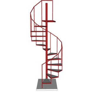 现代金属楼梯su模型