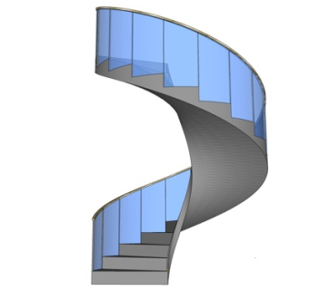 现代旋转楼梯su模型