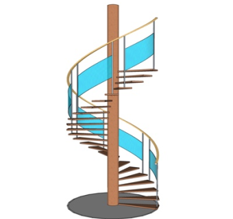 现代旋转楼梯su模型