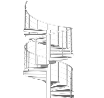 现代旋转楼梯su模型