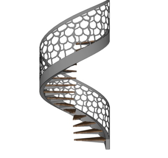 现代旋转楼梯su模型