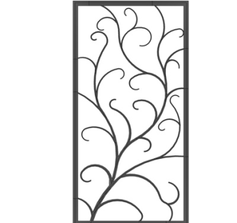 欧式铁艺窗格雕花su模型