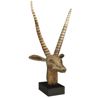 现代山羊头雕塑摆件su模型