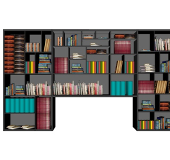 现代实木书柜su模型