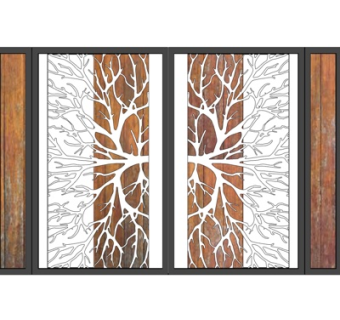 现代雕花屏风隔断su模型