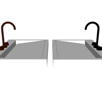 现代洗手台盆su模型