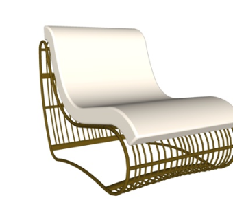 现代藤编休闲椅su模型