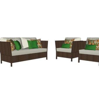 现代编织组合沙发su模型