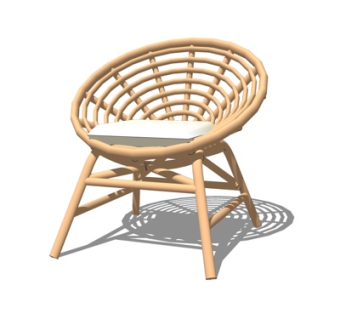 现代实木休闲椅su模型