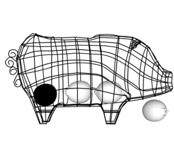 现代铁艺猪摆件su模型