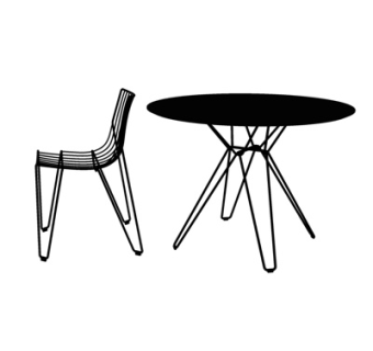 现代铁艺休闲桌椅su模型